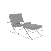 Inspirazione Sedia Berlin con Ottoman in Ecopelle - MobilieDesign