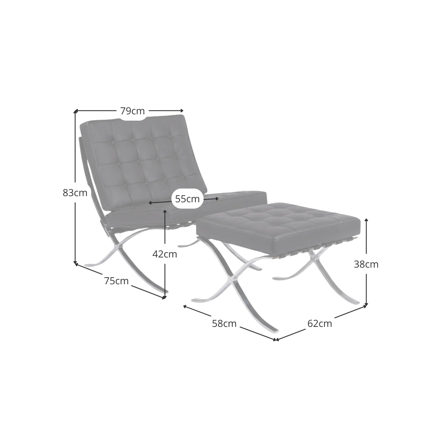 Inspirazione Sedia Berlin con Ottoman in Ecopelle - MobilieDesign