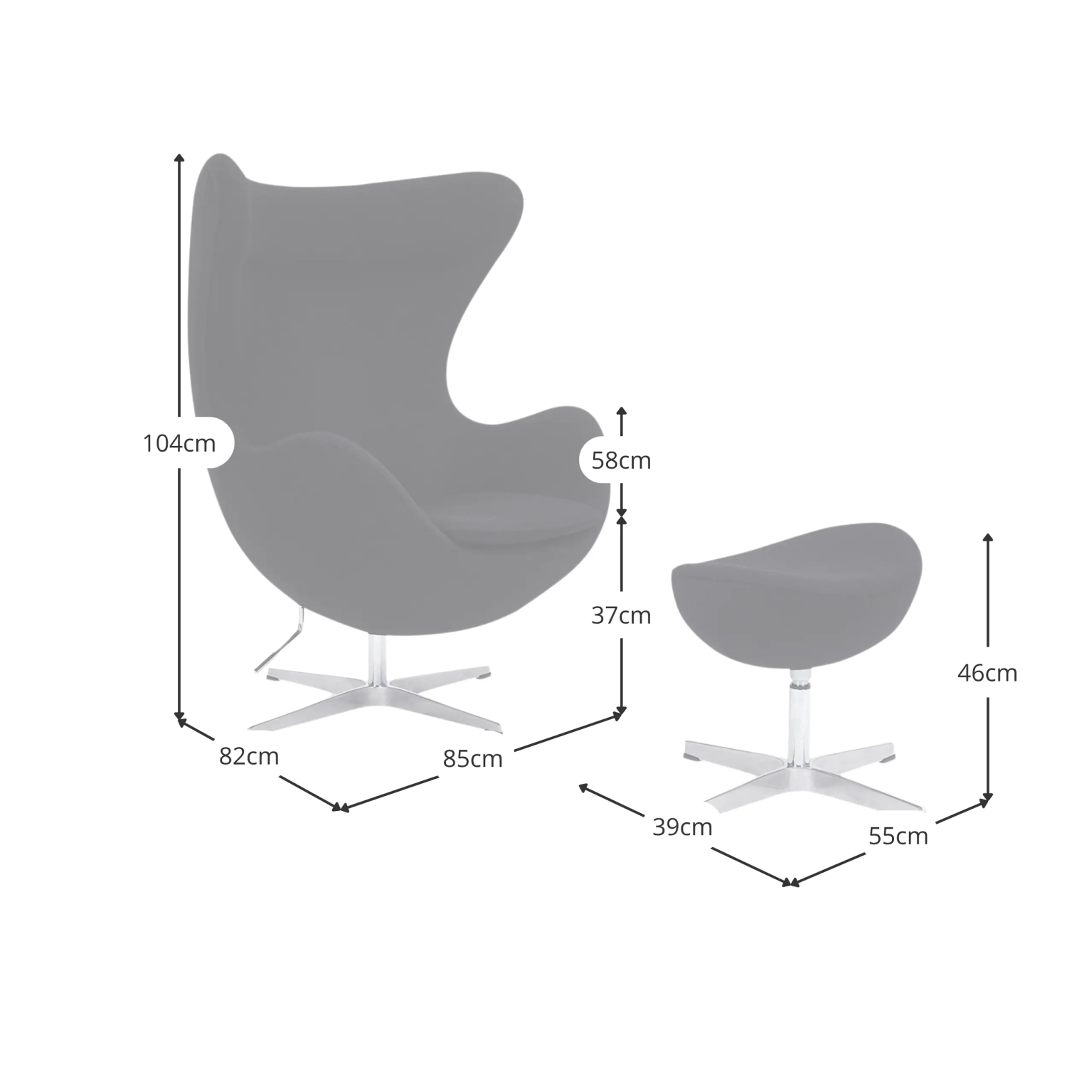 Egg Sedia Sedia con poggiapiedi - Poltrone moderne - Mobilie Design