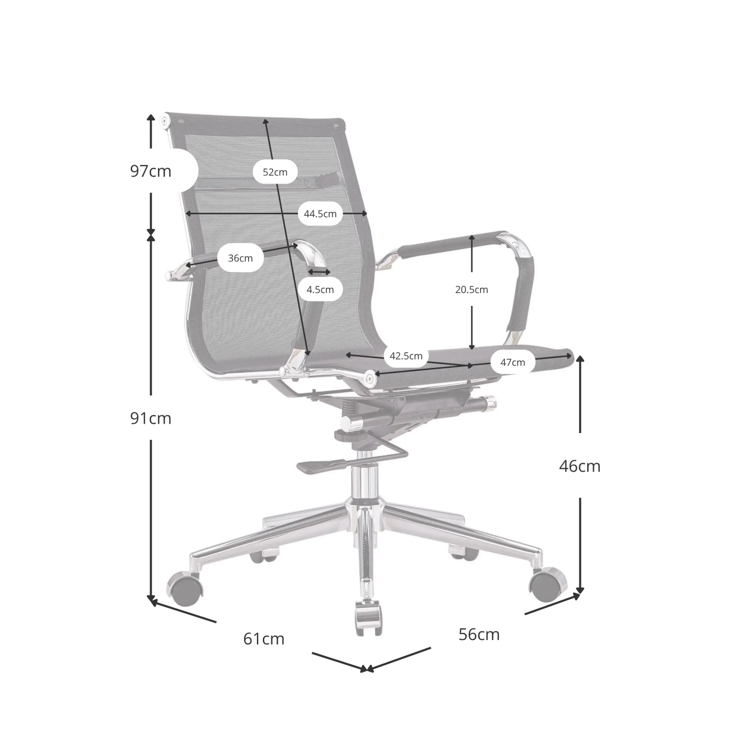 Sedia da ufficio Mesh Lowback Special Edition | Sedia traspirante e regolabile