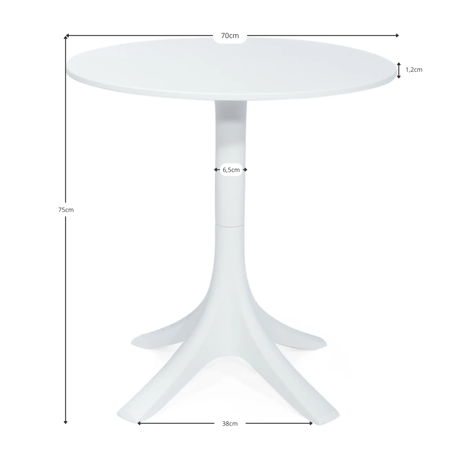 Tavolo da pranzo rotondo in polipropilene (70 cm di diametro) - Tavoli da esterno di design