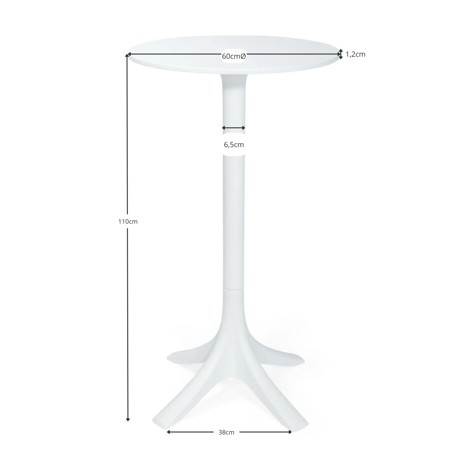 Barcelona tavolo da esterno alto, 60 cm di diametro - Tavoli da esterno di design