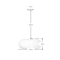 Lampada a sospensione in tessuto bianco Ø 45 cm con design a segmenti Kyoto