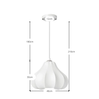 Lampada a sospensione in tessuto Ø 40 cm con forma organica Kyoto