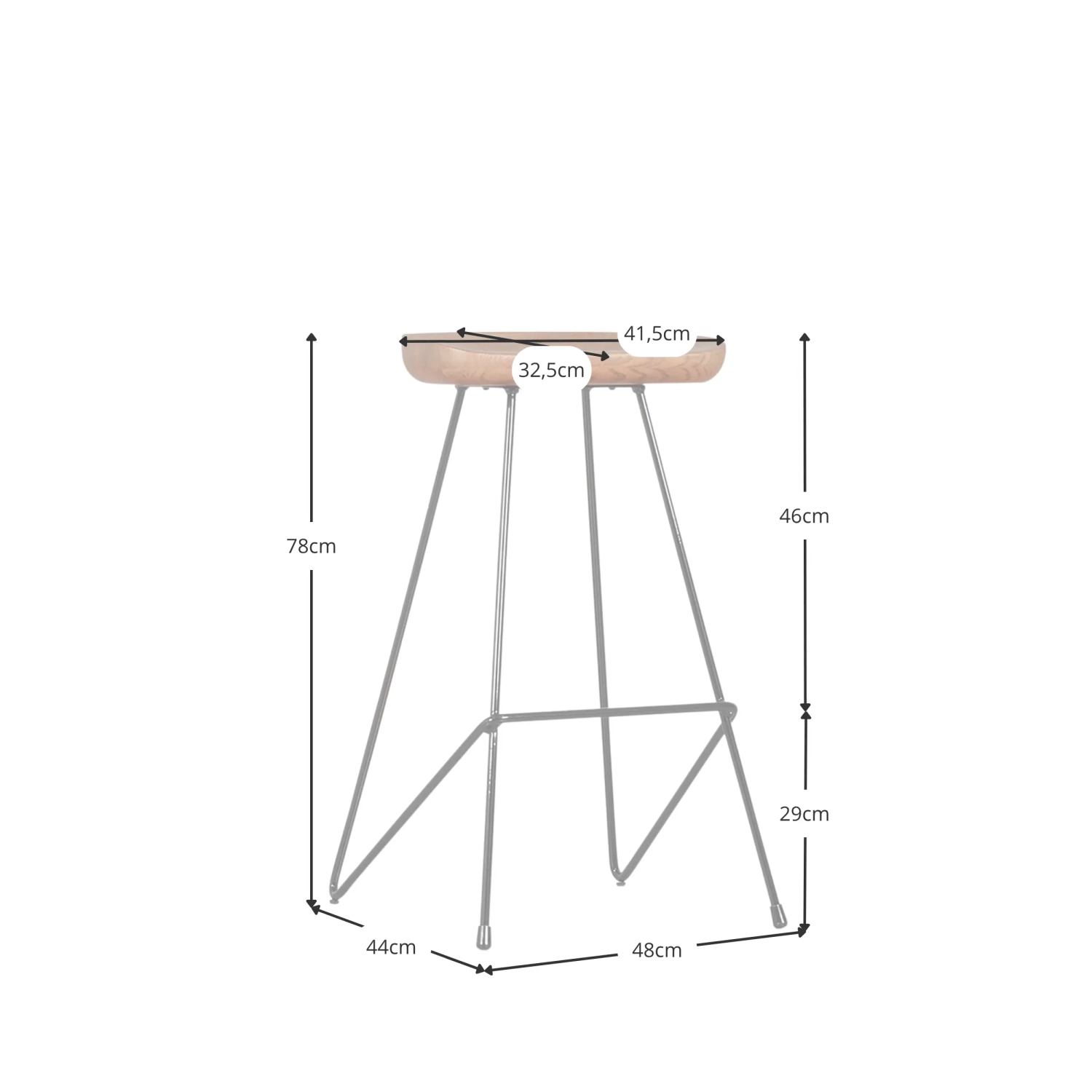 Sgabello Timber - Sedia Vintage Industriali furnmod