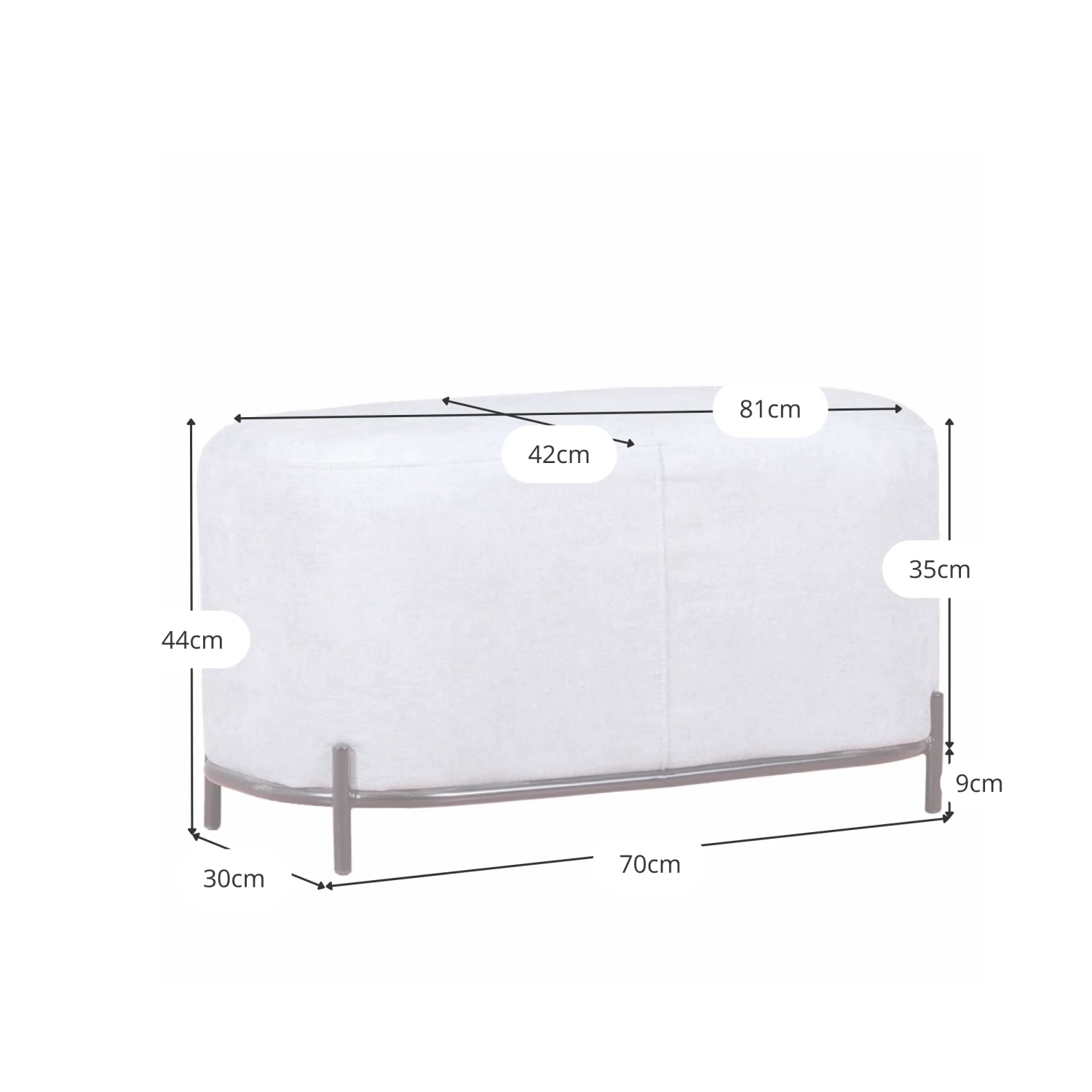 Poggiapiedi per divano Clair - Poggiapiedi ergonomico - Mobilie Design