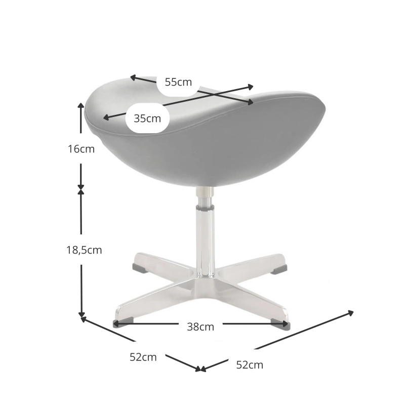 Ispirazione di Ottoman Egg Chair di Pelle - Poltrona da Disegno Premium - Mobilie Design
