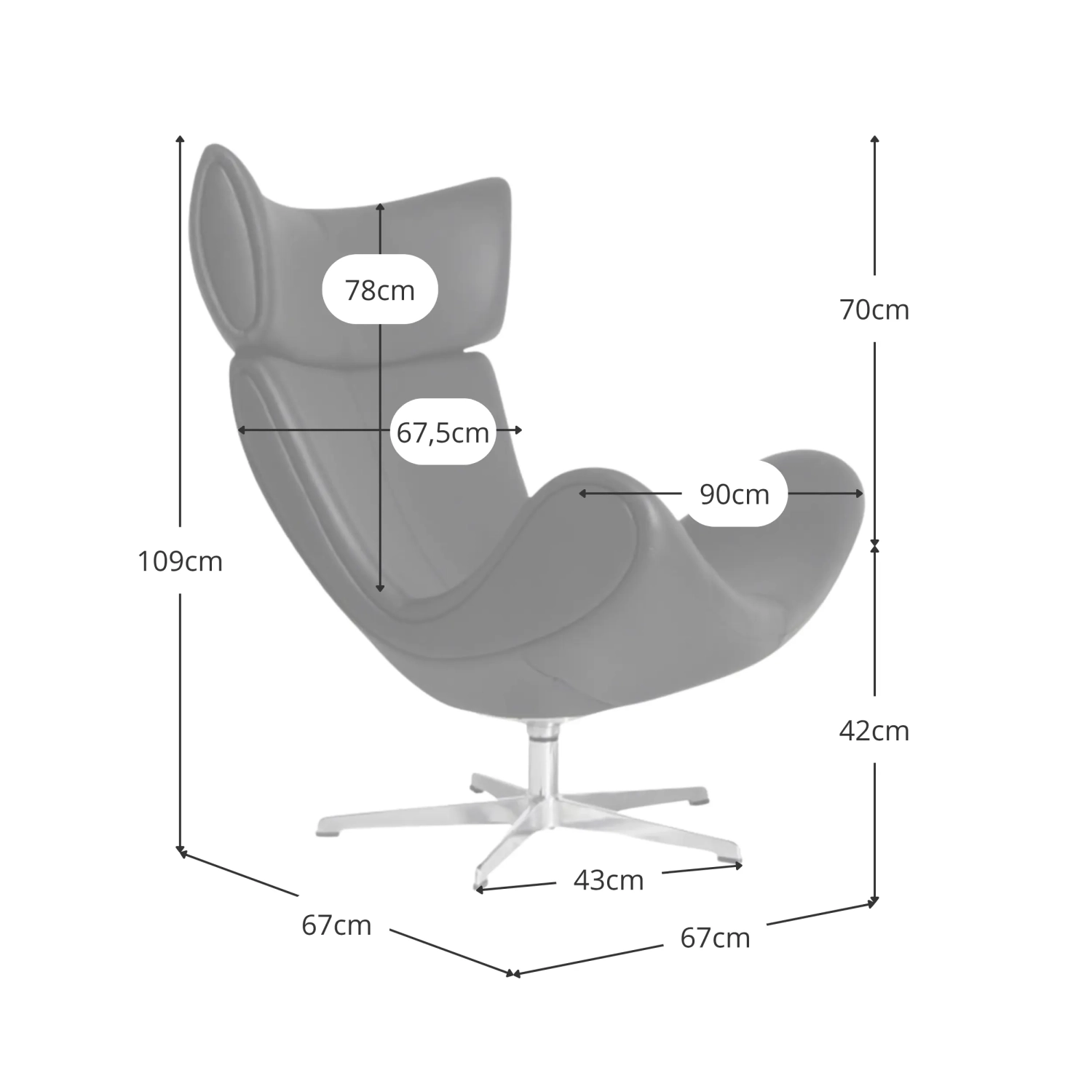 Ispirazione Imola Chair con poggiapiedi - Poltrone Mobilie Design