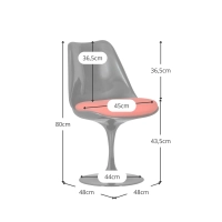 Replica della poltrona " Tulip ", interamente nera - Poltrone di design - Mueble Design