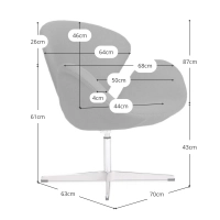 Replica della poltrona " Swan " in cashmere - Poltrone moderne | MuebleDesign