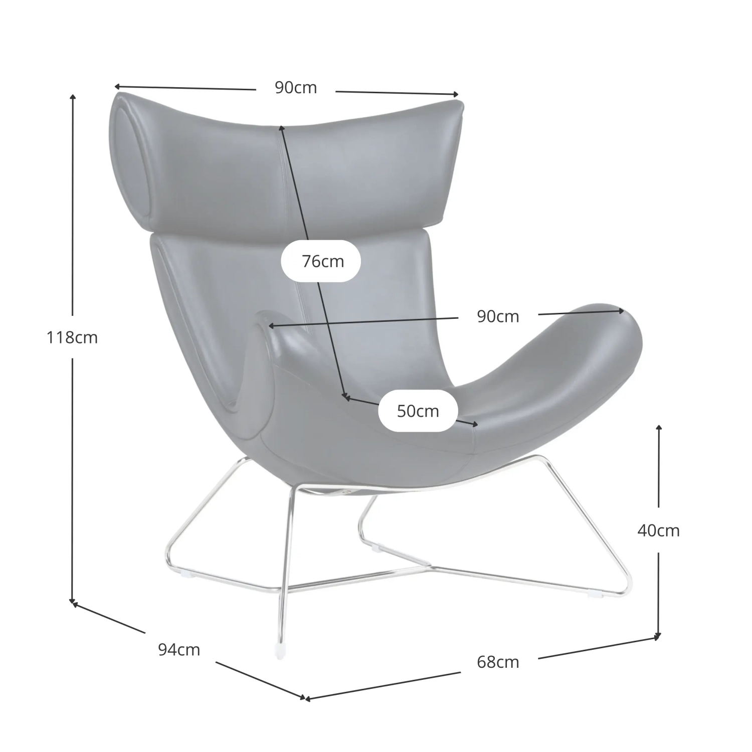 Sedia Emola in pelle italiana: poltrona moderna dal design pregiato