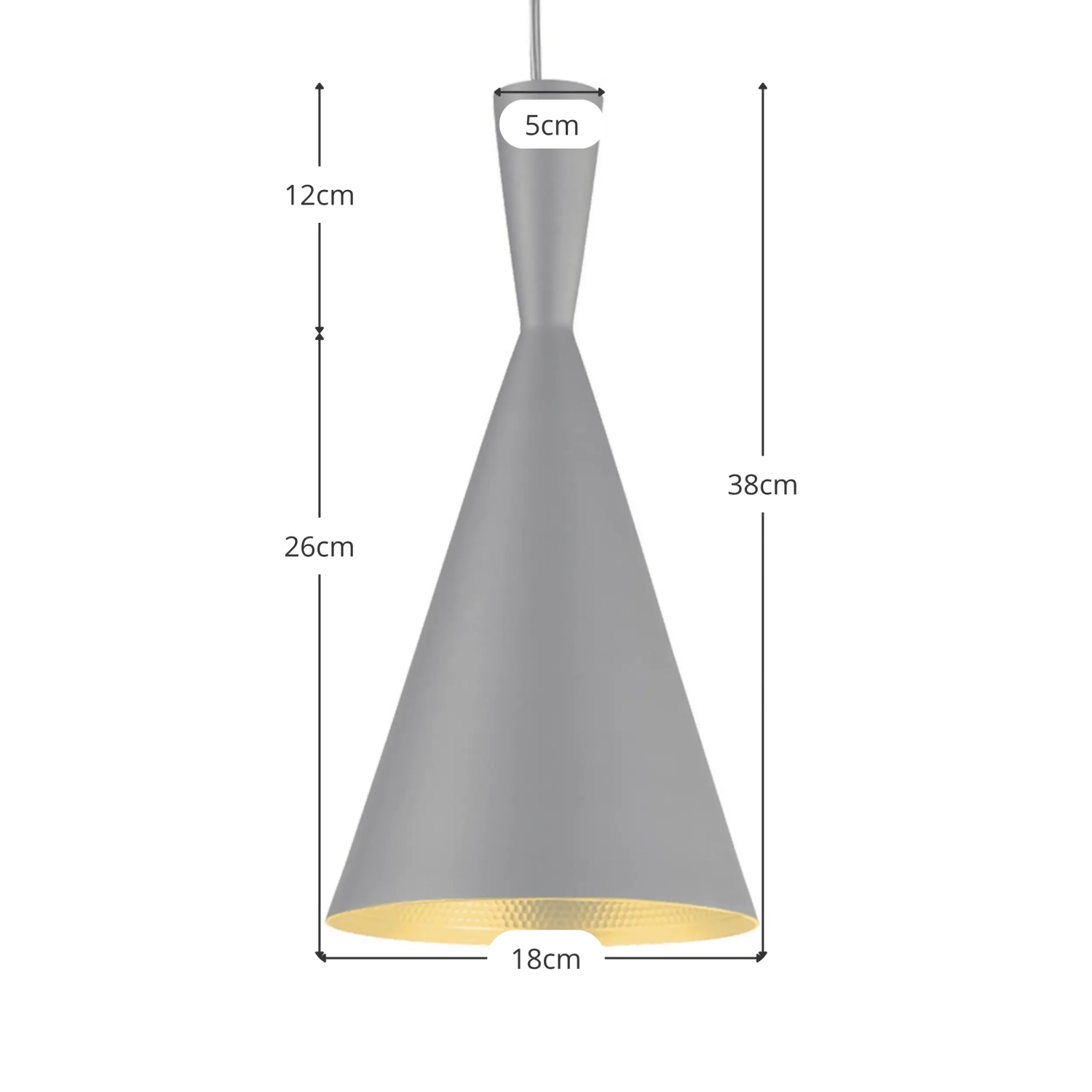 Lampada da soffitto Tall | Design ispirato a Tom Dixon in alluminio nero