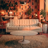 Venice divano a 3 posti in pelle italiana | Florence Design ispirato a Knoll