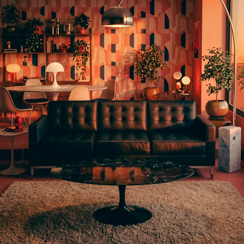 Venice divano a 3 posti in pelle italiana | Florence Design ispirato a Knoll
