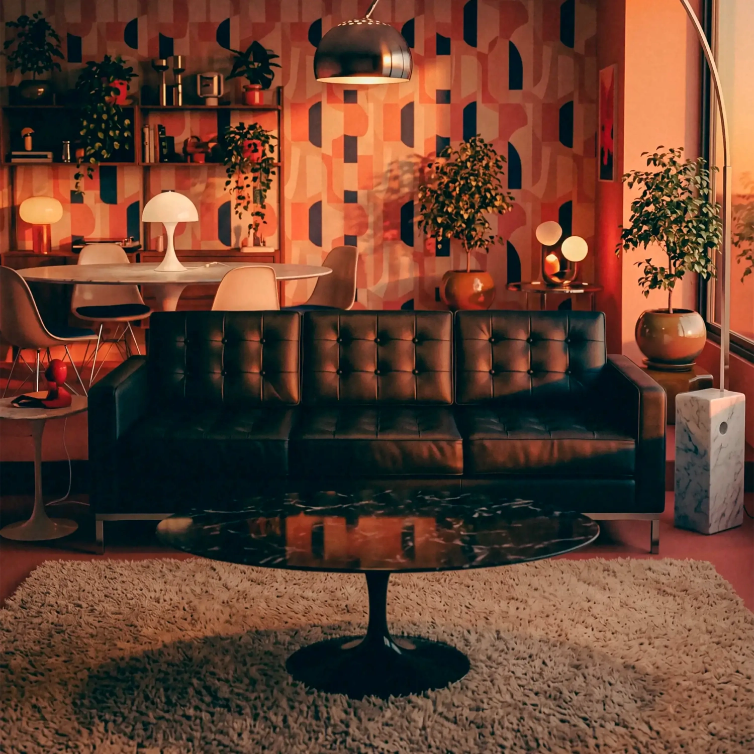 Venice divano a 3 posti in pelle italiana | Florence Design ispirato a Knoll