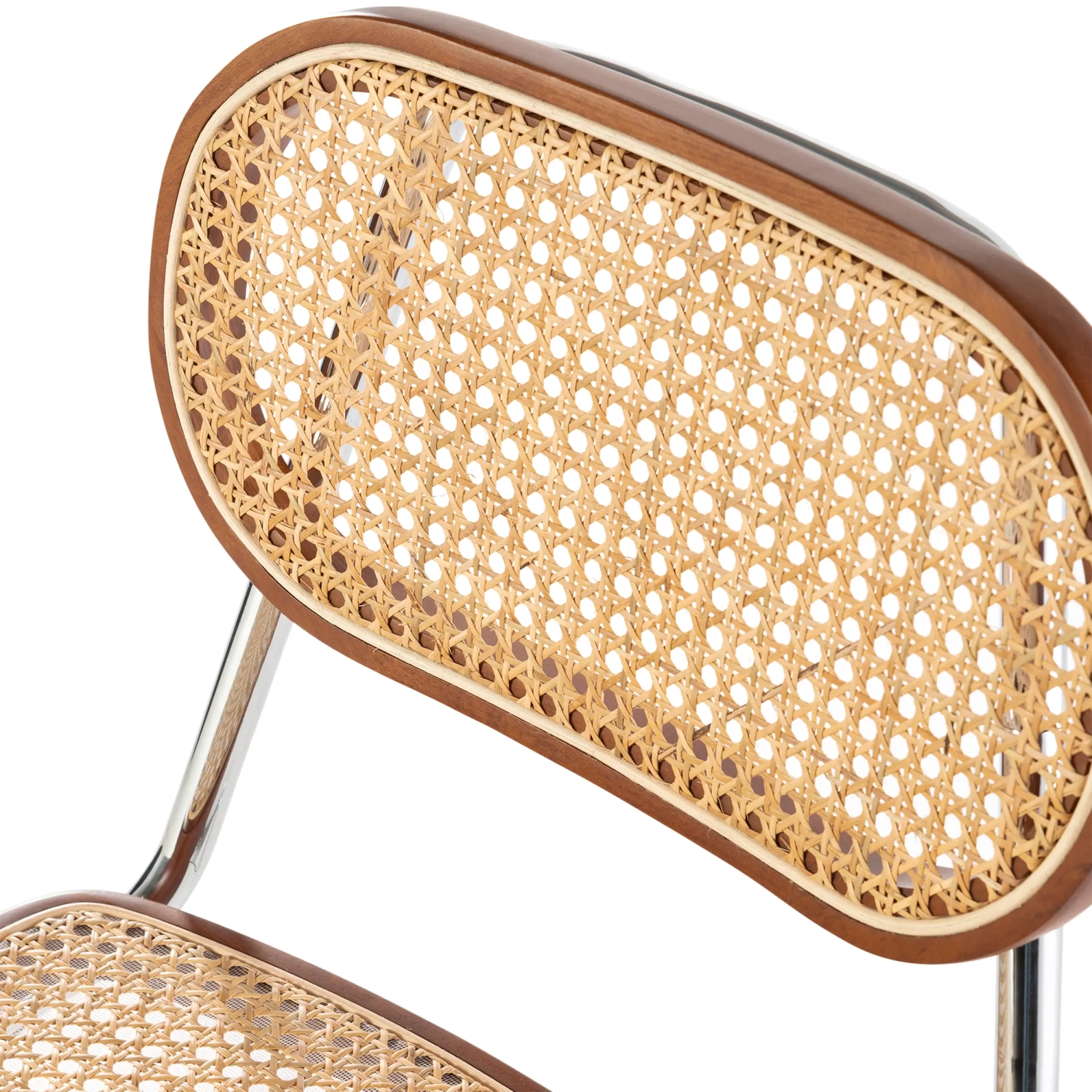 Sedia Lucio in rattan naturale con base a sbalzo