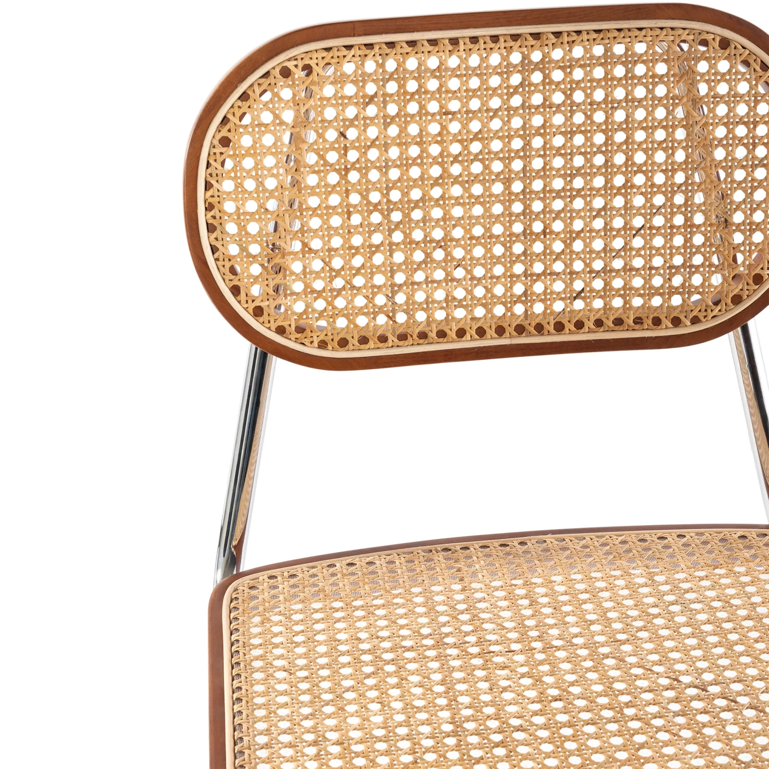 Sedia Lucio in rattan naturale con base a sbalzo