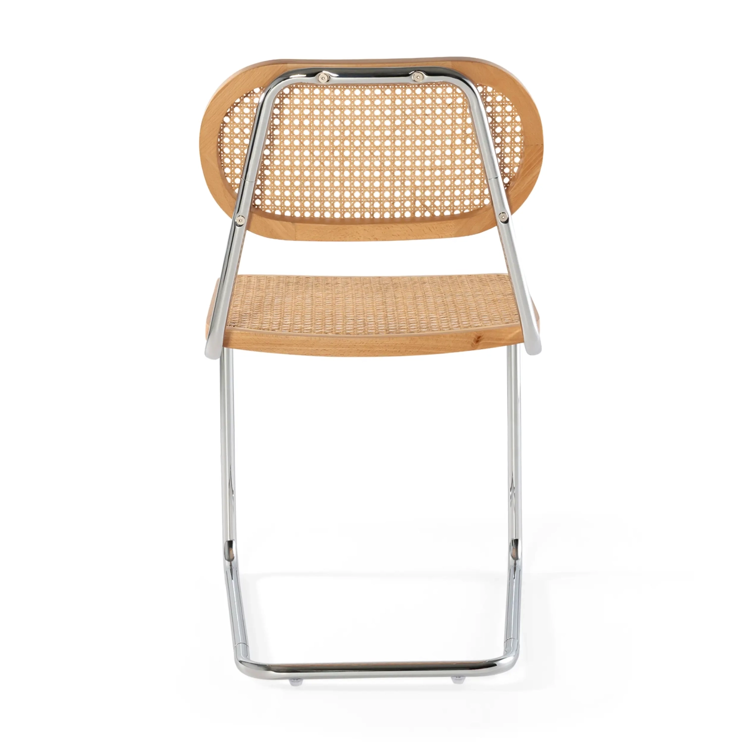 Sedia Lucio in rattan naturale con base a sbalzo