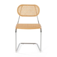 Sedia Lucio in rattan naturale con base a sbalzo