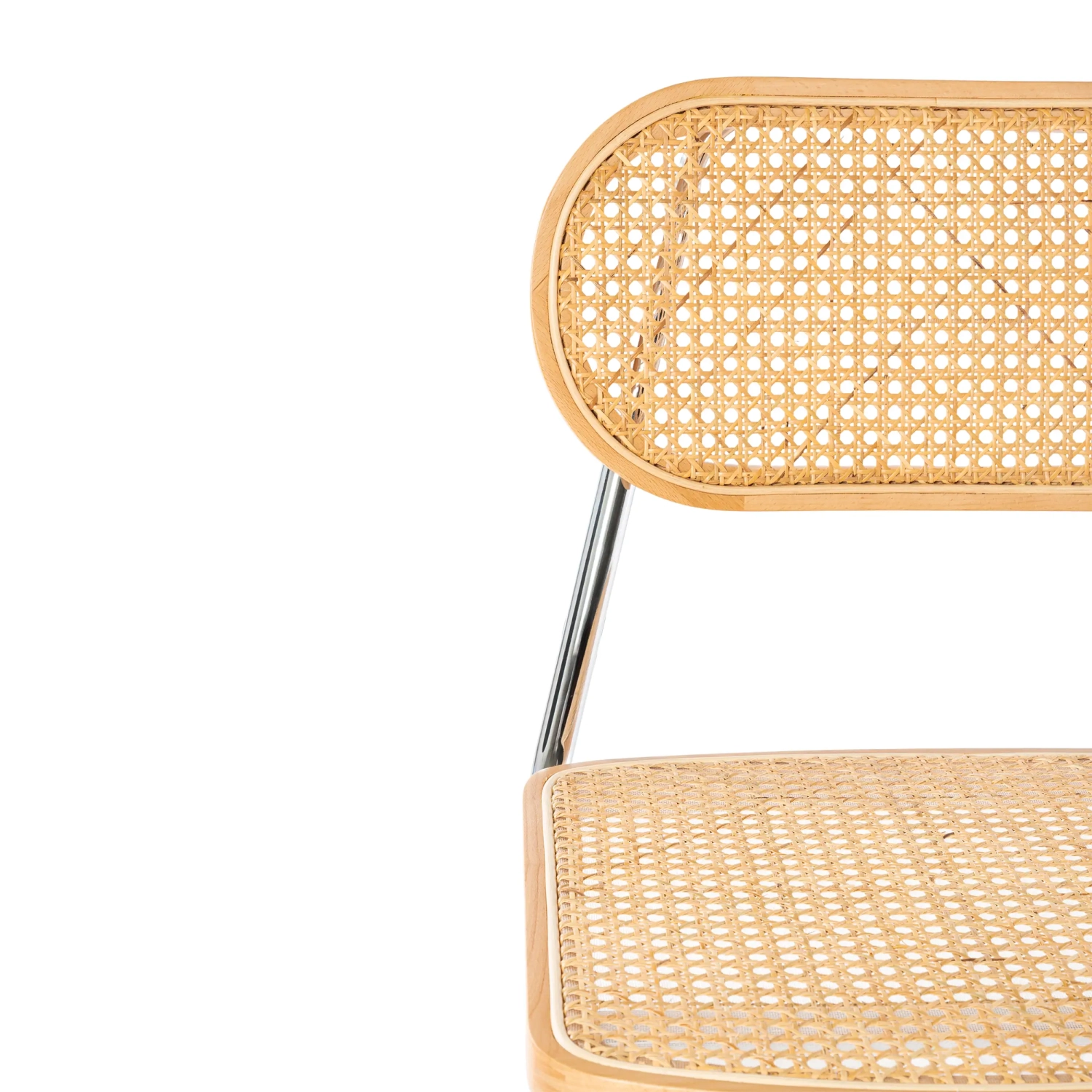 Sedia Lucio in rattan naturale con base a sbalzo