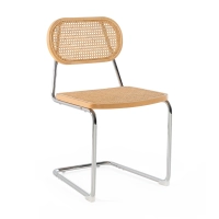 Sedia Lucio in rattan naturale con base a sbalzo