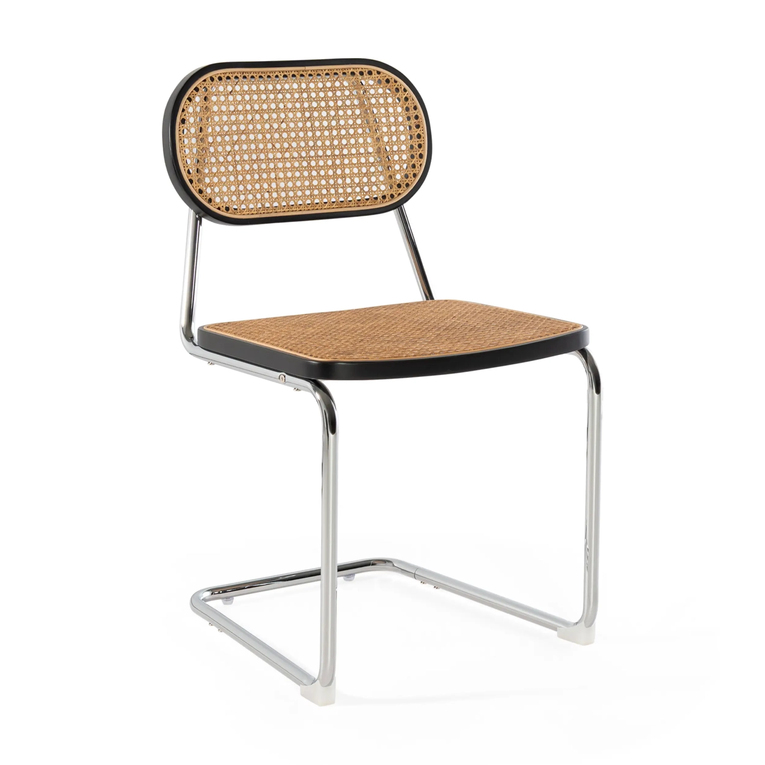 Sedia Lucio in rattan naturale con base a sbalzo