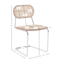Sedia Lucio in rattan naturale con base a sbalzo