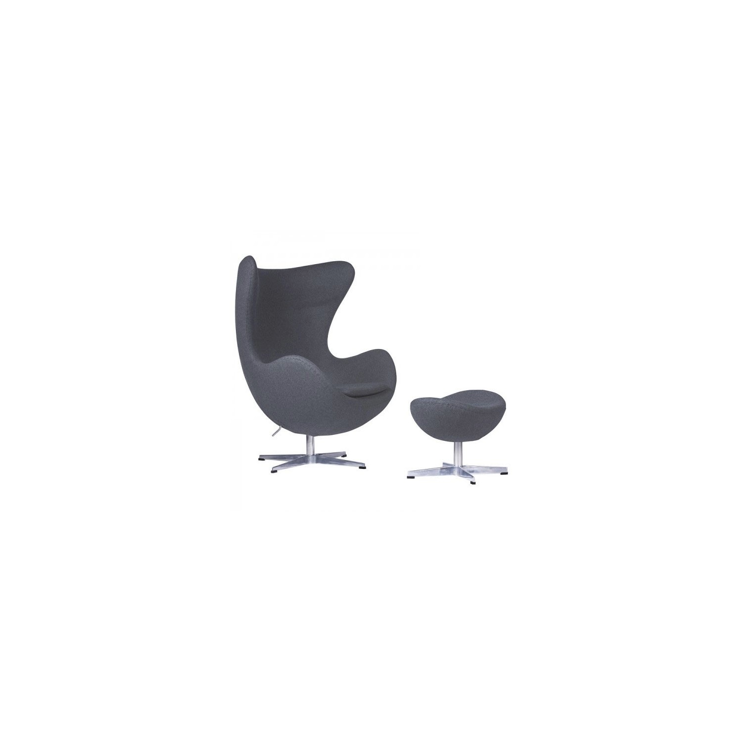 Replika äggstol med fotstöd av designern Arne Jacobsen