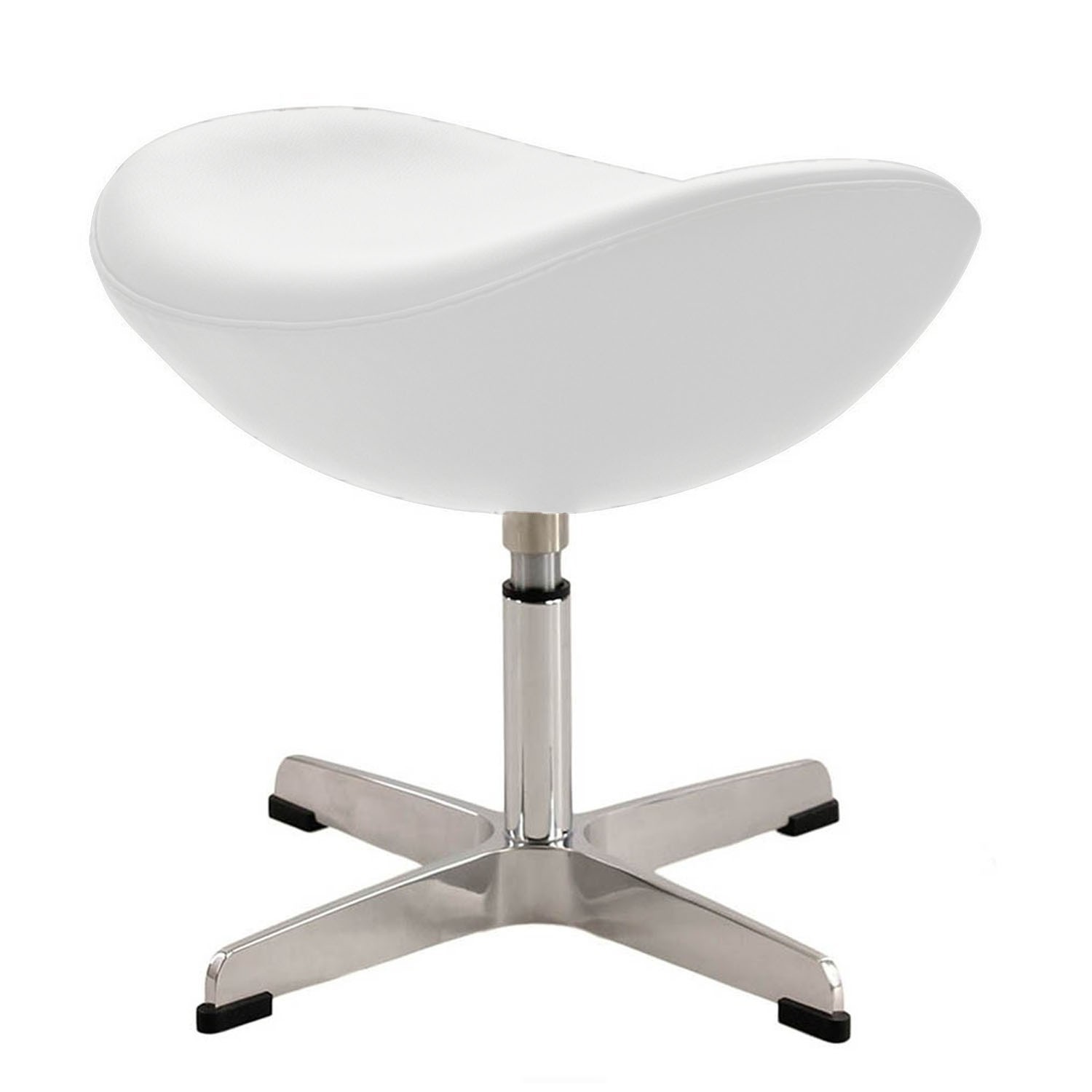 Réplica otomana da cadeira de couro em forma de ovo, do designer Arne Jacobsen