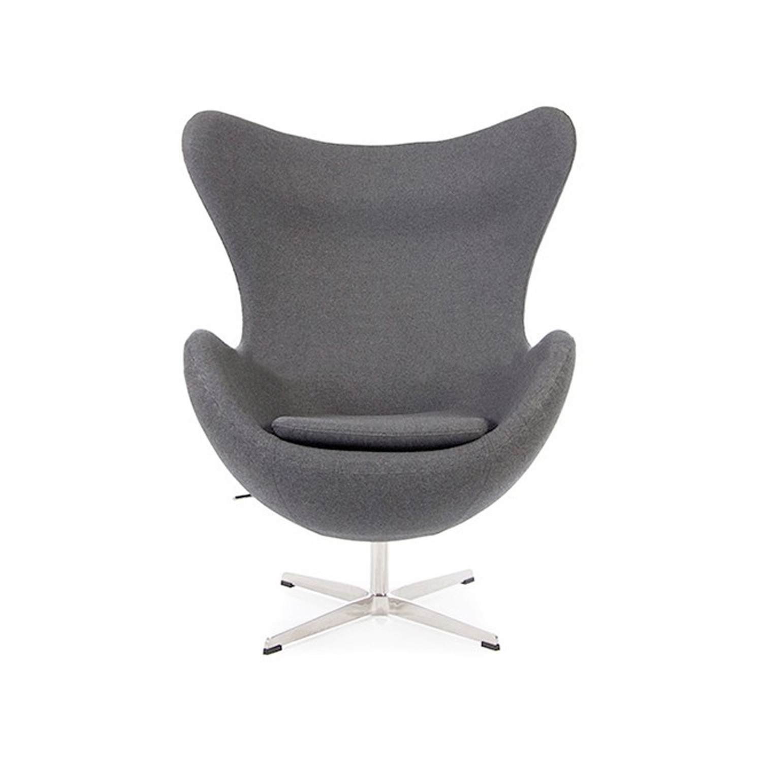Replika krzesła jajko z podnóżkiem autorstwa projektanta Arne Jacobsen