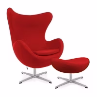 Replica Egg Chair com Apoio para os Pés da designer Arne Jacobsen