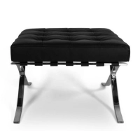 Kožená židle Barcelona s podnožkou