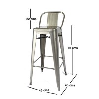 Set di 4 Sgabelli Industriale Bistro LB