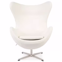 Sedia Replica Egg Chair realizzata in pelle dal designer Arne Jacobsen