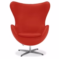 Sedia Replica Egg Chair realizzata in pelle dal designer Arne Jacobsen