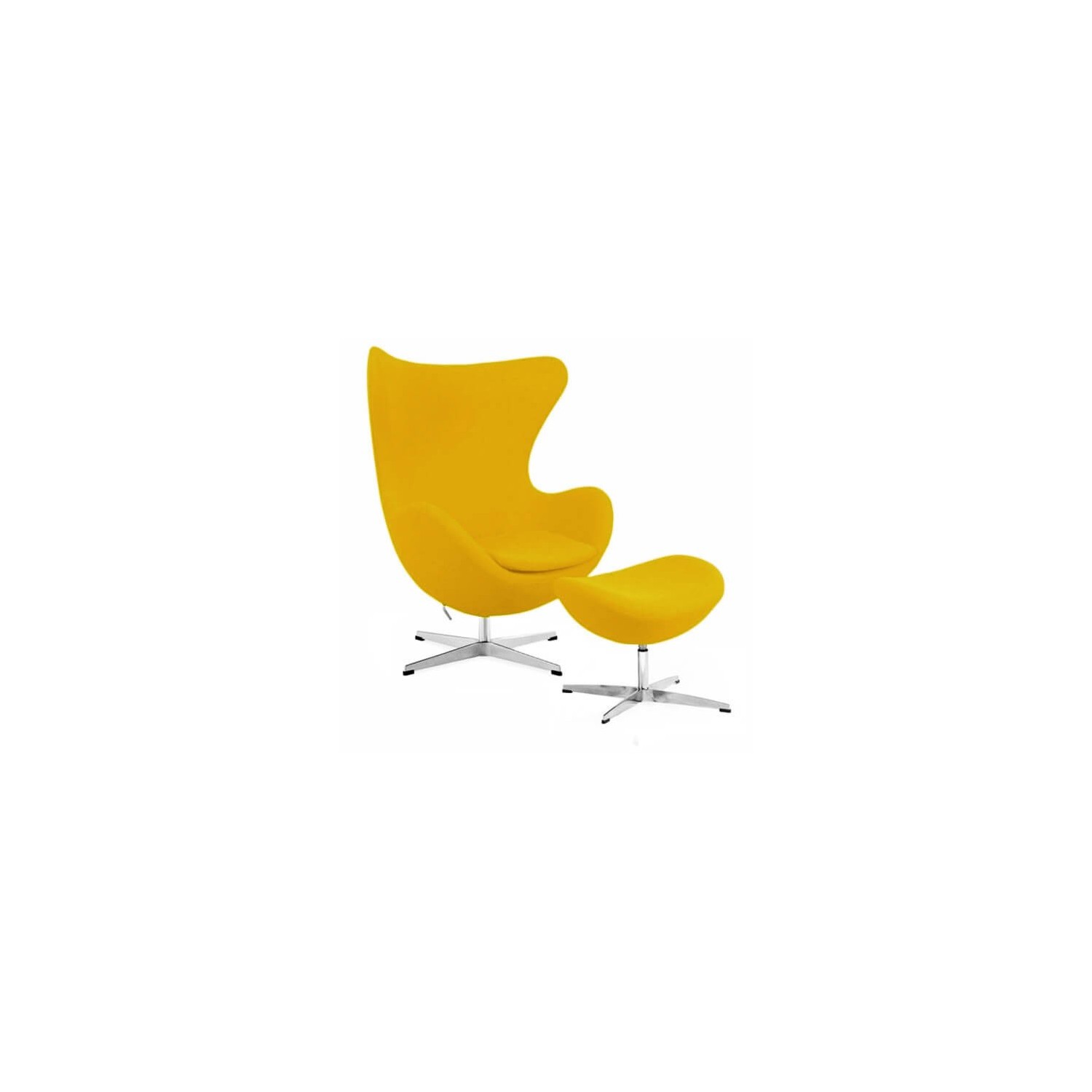 Replika židle na vejce s podnožkou od designéra Arne Jacobsen