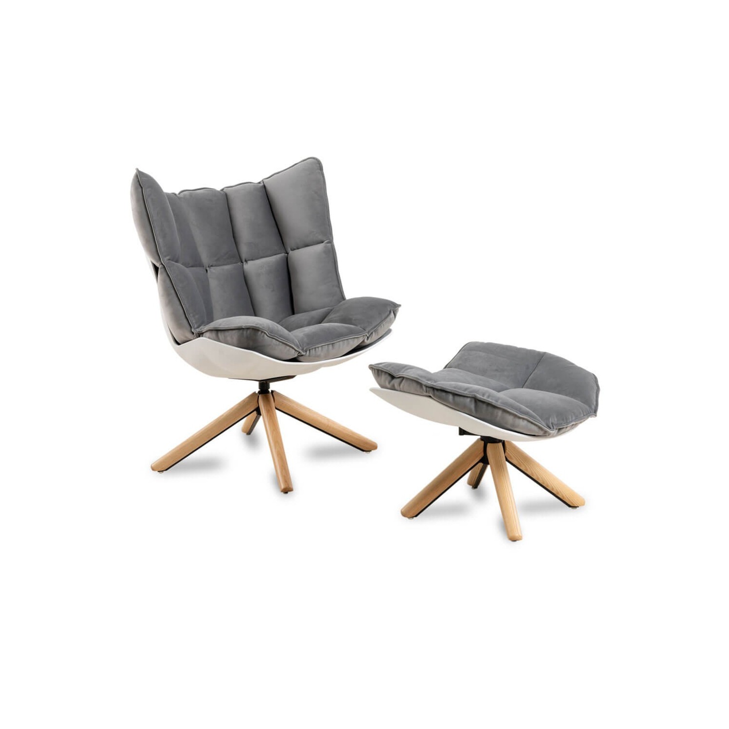 Replica van de Design fauteuil Husk Fauteuil met voetensteun van de magnifieke ontwerper Patricia Urquiola