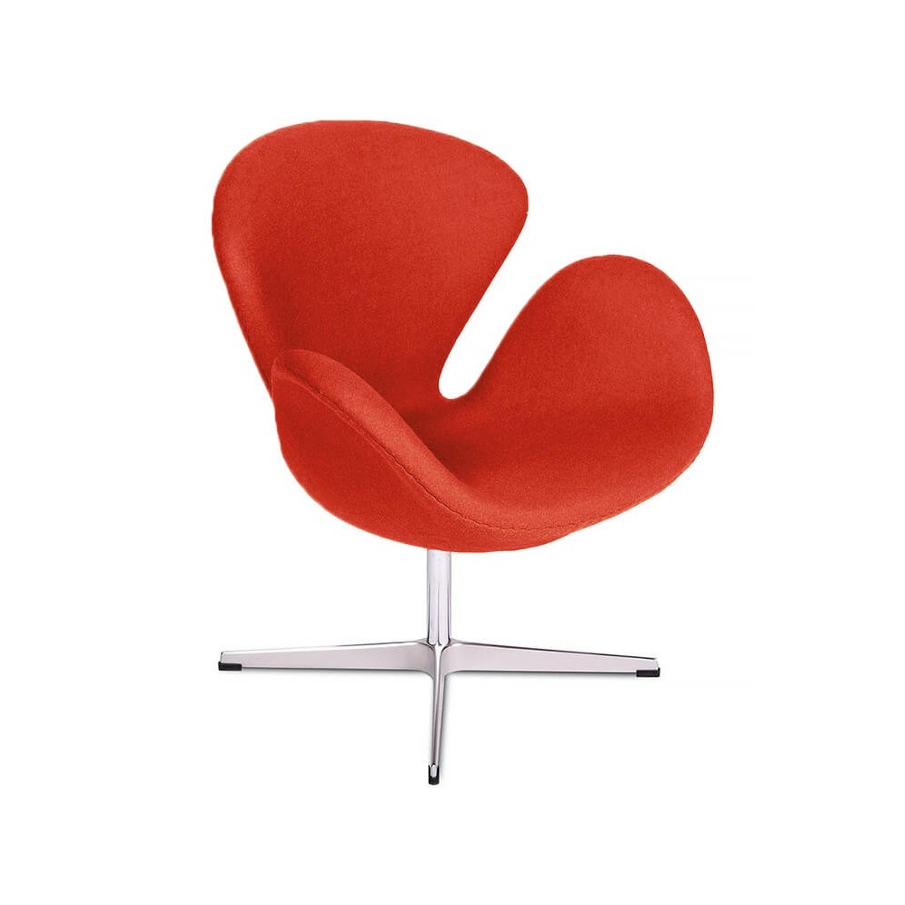 Replica della Swan Chair in cashmere di Arne Jacobsen