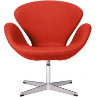 Replica della Swan Chair in cashmere di Arne Jacobsen