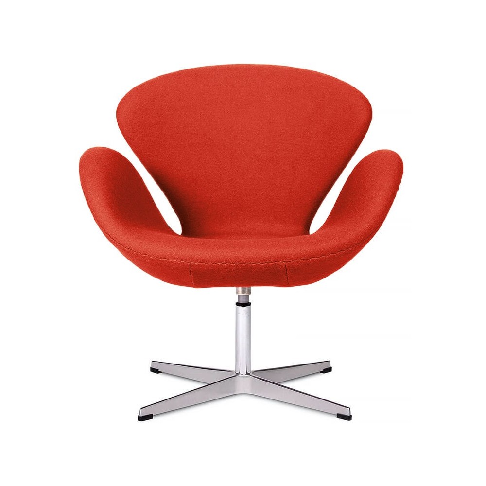 Replica della Swan Chair in cashmere di Arne Jacobsen