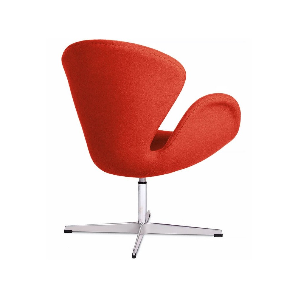 Replica della Swan Chair in cashmere di Arne Jacobsen