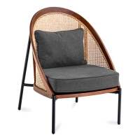 Chaise Robin en rotin naturel et coussin élégant en coton scandinave