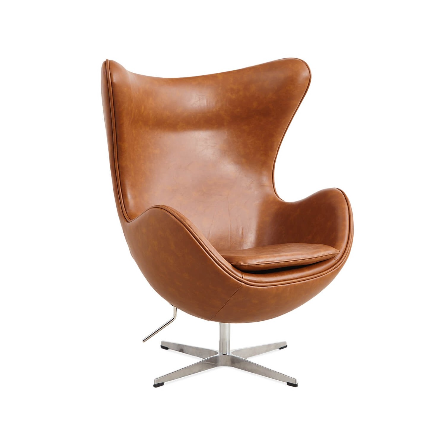 Replica Egg Chair in vintage verweerd kunstleer