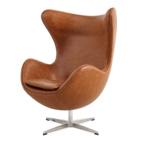 Replica Egg Chair in vintage verweerd kunstleer