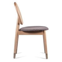 Silla Marsh en Ratán Natural y Cojín de Algodón estilo vintage