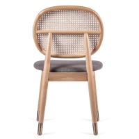 Cadeira Marsh em Rattan Natural e Almofada de Algodão Estilo Vintage