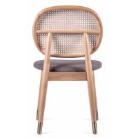 Chaise Marsh en Rotin Naturel et Coussin en Coton Style Vintage