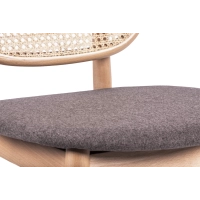 Silla Marsh en Ratán Natural y Cojín de Algodón estilo vintage