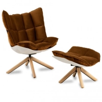 Réplica da poltrona Design Poltrona Husk com apoio para os pés da magnífica designer Patricia Urquiola