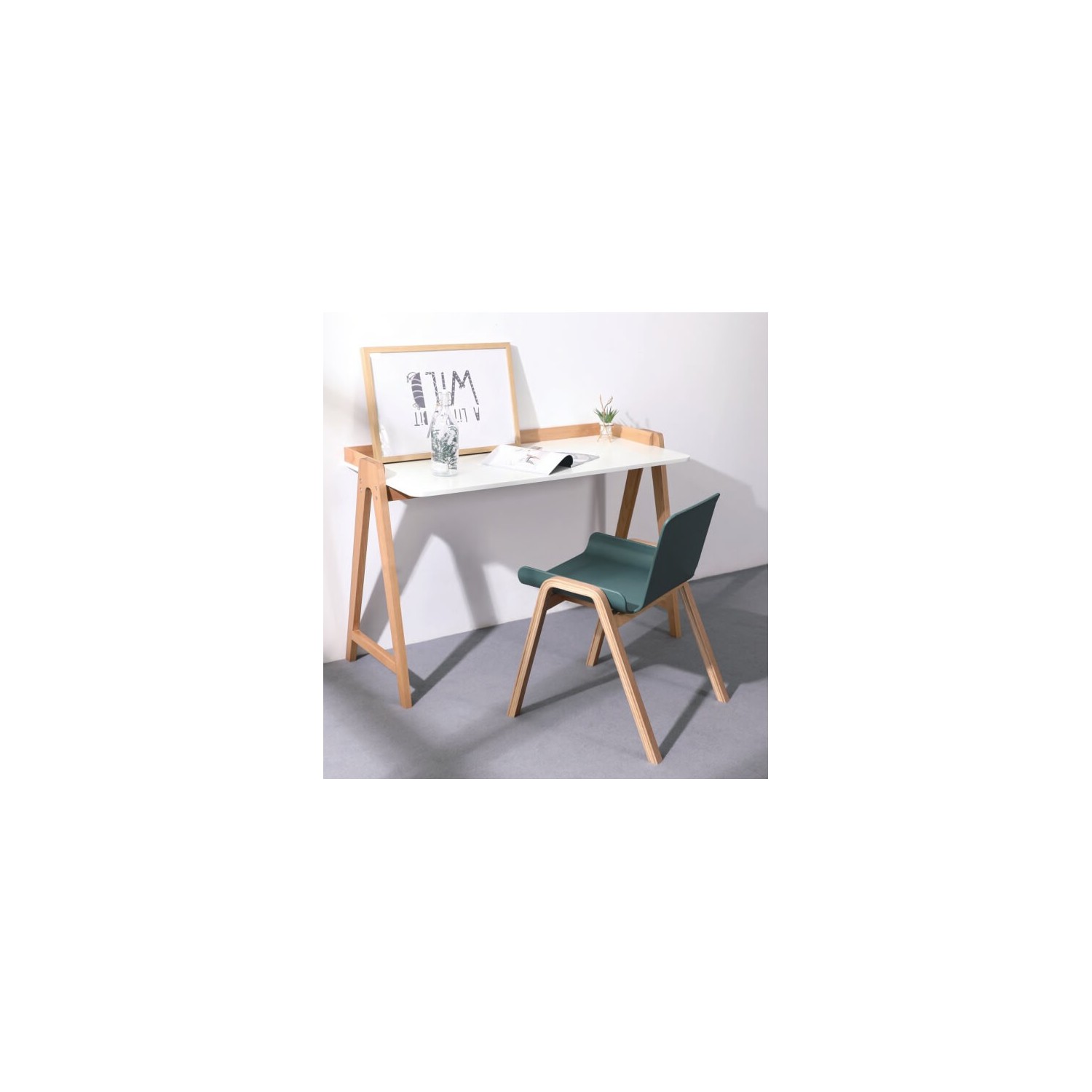 Pop Desk with Solid Oak Legs